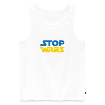 Stop Wars - Männer Premium Bio Tank Top - Weiß - Vorne - Michal (187cm)