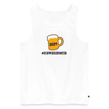 Schwiegervater 2024 Vater der Braut Schwiegerpapa - Männer Premium Bio Tank Top - Weiß - Vorne - AI Model Male 178 light (178cm)