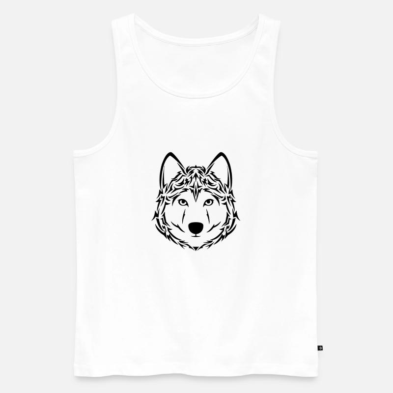 LINES Tier - Männer Premium Bio Tank Top - Weiß