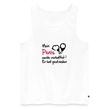 penis - Men's Premium Organic Tank Top - white - Front - AI Model Male 178 light (178cm)