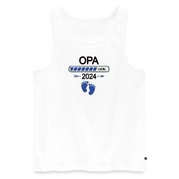 Opa Eines Enkel Großvater Werden Baby Kommt 2024 - Männer Premium Bio Tank Top - Weiß - Vorne - Michal (187cm)