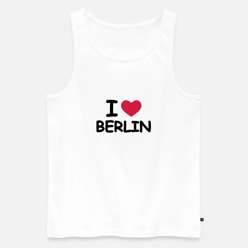 I Love Berlin - Männer Premium Bio Tank Top - Weiß