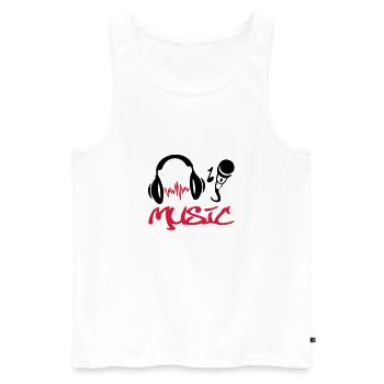 music_49 - Männer Premium Bio Tank Top - Weiß - Vorne - AI Model Male 178 light (178cm)