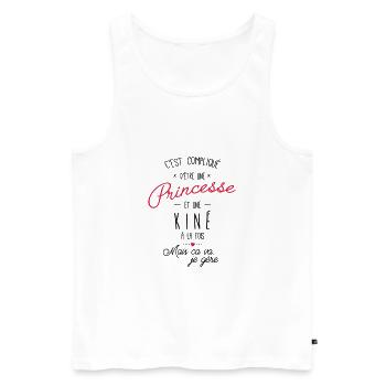 Princesse et Kiné - Débardeur bio Premium Homme - blanc - Devant - Michal (187cm)