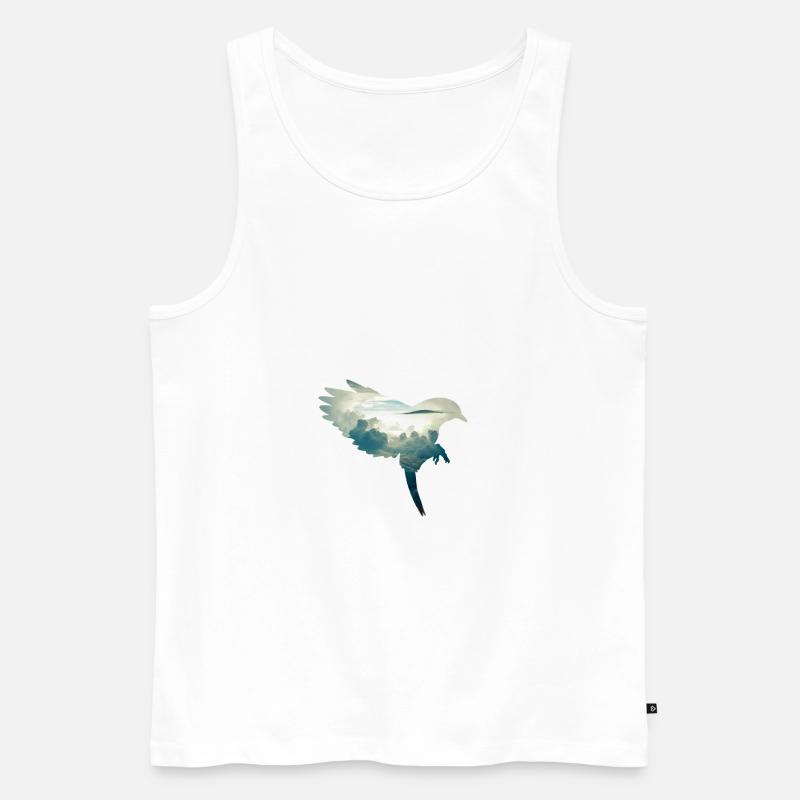Bird Silhouette mit Hintergrund - Männer Premium Bio Tank Top - Weiß