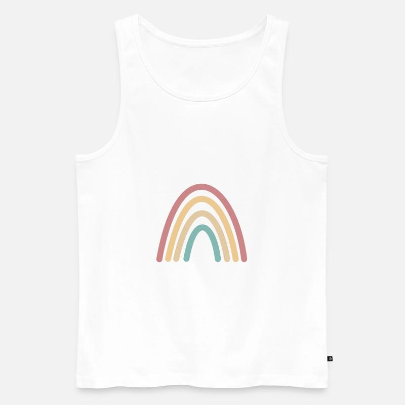 Boho Regenbogen Retro Geschenkidee - Männer Premium Bio Tank Top - Weiß