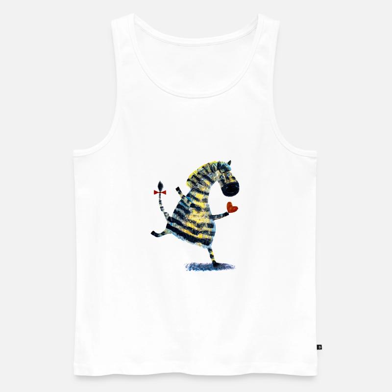 Zebra - Männer Premium Bio Tank Top - Weiß