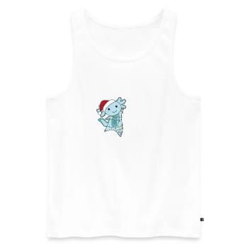 Axolotl Joyeux Noël Animaux d’hiver Axolotl - Débardeur bio Premium Homme - blanc - Devant - Michal (187cm)
