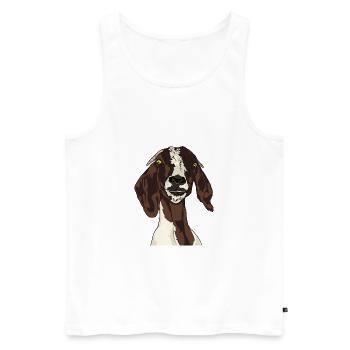 Ziege - Männer Premium Bio Tank Top - Weiß - Vorne - Michal (187cm)