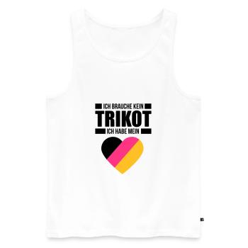 Ich brauche kein Trikot - Deutschland Fan Shirt - Männer Premium Bio Tank Top - Weiß - Vorne - AI Model Male 178 light (178cm)