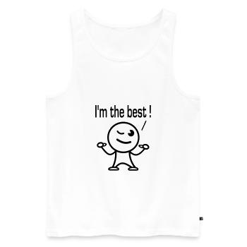 i'm the best - Débardeur bio Premium Homme - blanc - Devant - AI Model Male 178 light (178cm)