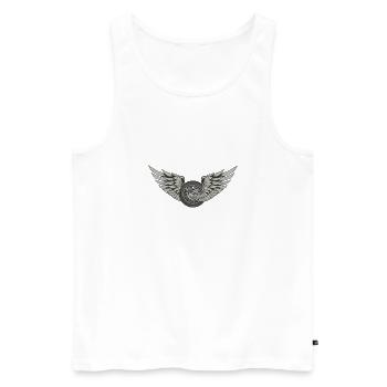 Aile de course de pneus volants - Débardeur bio Premium Homme - blanc - Devant - Michal (187cm)