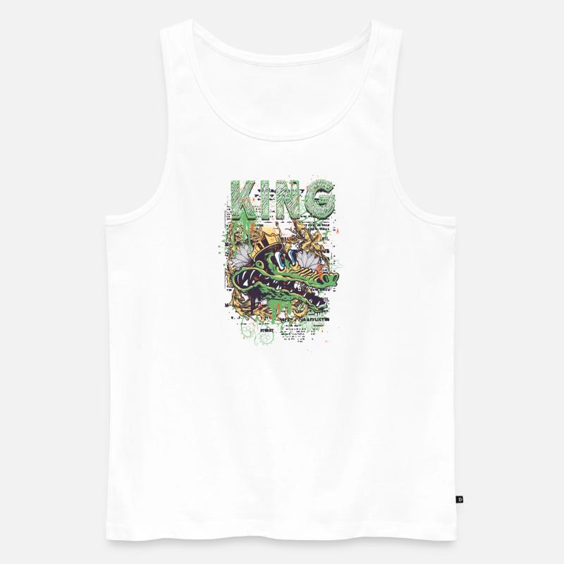 king croc - Männer Premium Bio Tank Top - Weiß