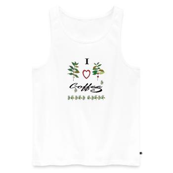 I love Coffee - Männer Premium Bio Tank Top - Weiß - Vorne - Michal (187cm)