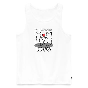 Motiv Süße Katzen mit Herz Form und Spruch - Männer Premium Bio Tank Top - Weiß - Vorne - AI Model Male 178 light (178cm)