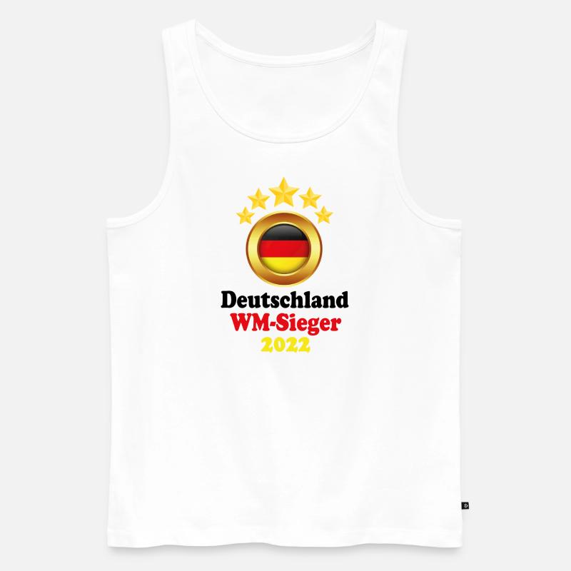 WM-Sieger Deutschland - Männer Premium Bio Tank Top - Weiß