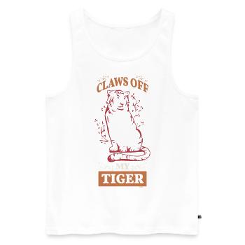 mein Tiger ist eine starke und stolze Katze - Männer Premium Bio Tank Top - Weiß - Vorne - Michal (187cm)
