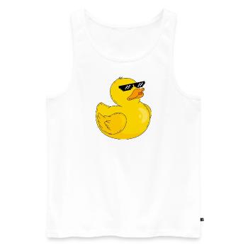Ente mit brille - Männer Premium Bio Tank Top - Weiß - Vorne - Michal (187cm)