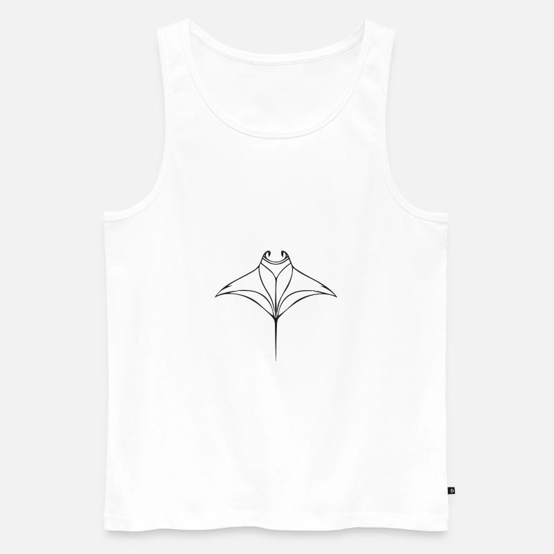 Mantarochen im eleganten Flug - Männer Premium Bio Tank Top - Weiß