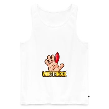 Wurstfinger - Männer Premium Bio Tank Top - Weiß - Vorne - AI Model Male 178 light (178cm)