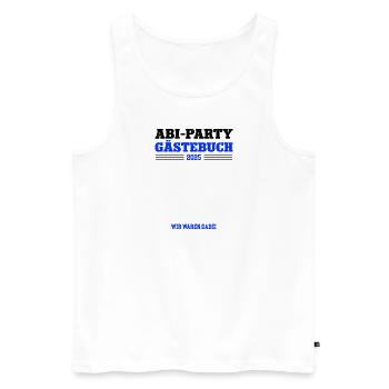Abi Party Abitur Feier Gästebuch Abschlußklasse 25 - Männer Premium Bio Tank Top - Weiß - Vorne - Michal (187cm)