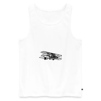 Illustration de la boîte de biplan vintage volant - Débardeur bio Premium Homme - blanc - Devant - AI Model Male 178 light (178cm)