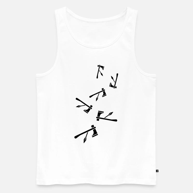 Axt symbol Indianer - Männer Premium Bio Tank Top - Weiß