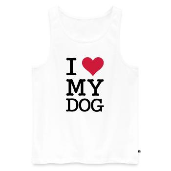 I Love My Dog - Débardeur bio Premium Homme - blanc - Devant - Michal (187cm)
