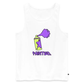 Peint - Vert/Violet - Débardeur bio Premium Homme - blanc - Devant - AI Model Male 178 light (178cm)