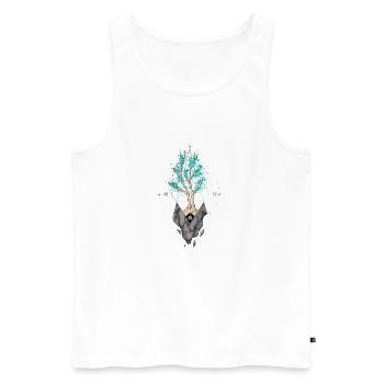 Bubbletree - Männer Premium Bio Tank Top - Weiß - Vorne - Michal (187cm)