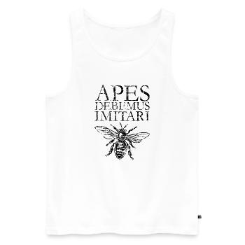 APES DEBEMUS IMITARI Beekeeper Quote Design - Débardeur bio Premium Homme - blanc - Devant - Michal (187cm)