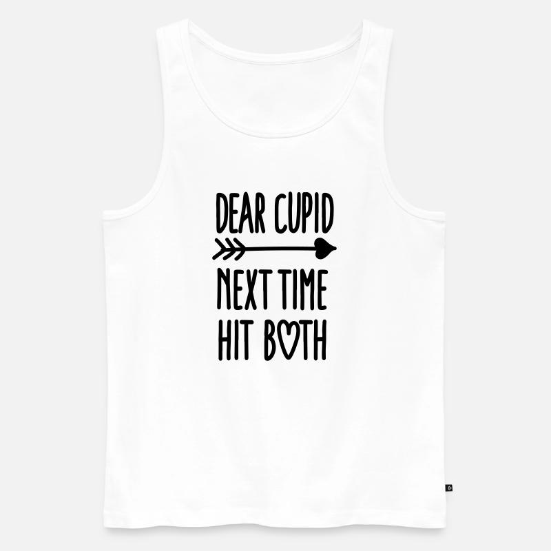 Dear Cupid next time hit both - Männer Premium Bio Tank Top - Weiß