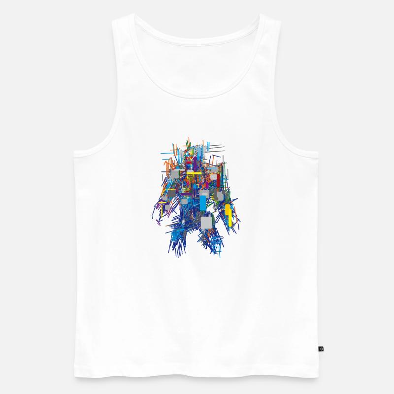 Cyber Android Abstrakt - Männer Premium Bio Tank Top - Weiß
