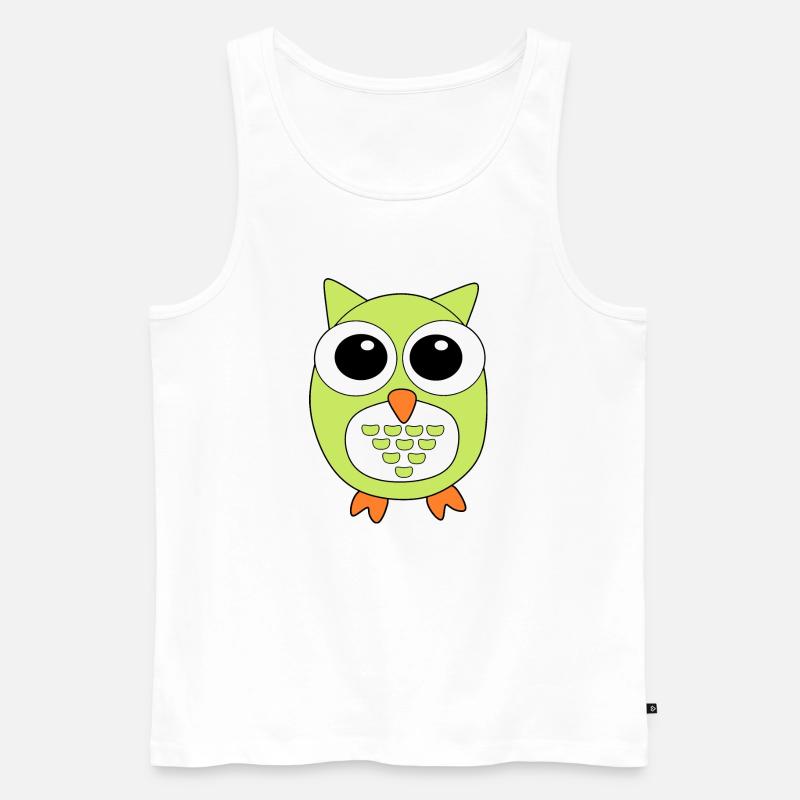 Eule grüne Eule - Männer Premium Bio Tank Top - Weiß