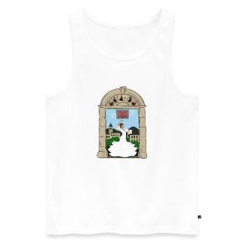 Calle del Laurel - Débardeur bio Premium Homme - blanc - Devant - AI Model Male 178 light (178cm)