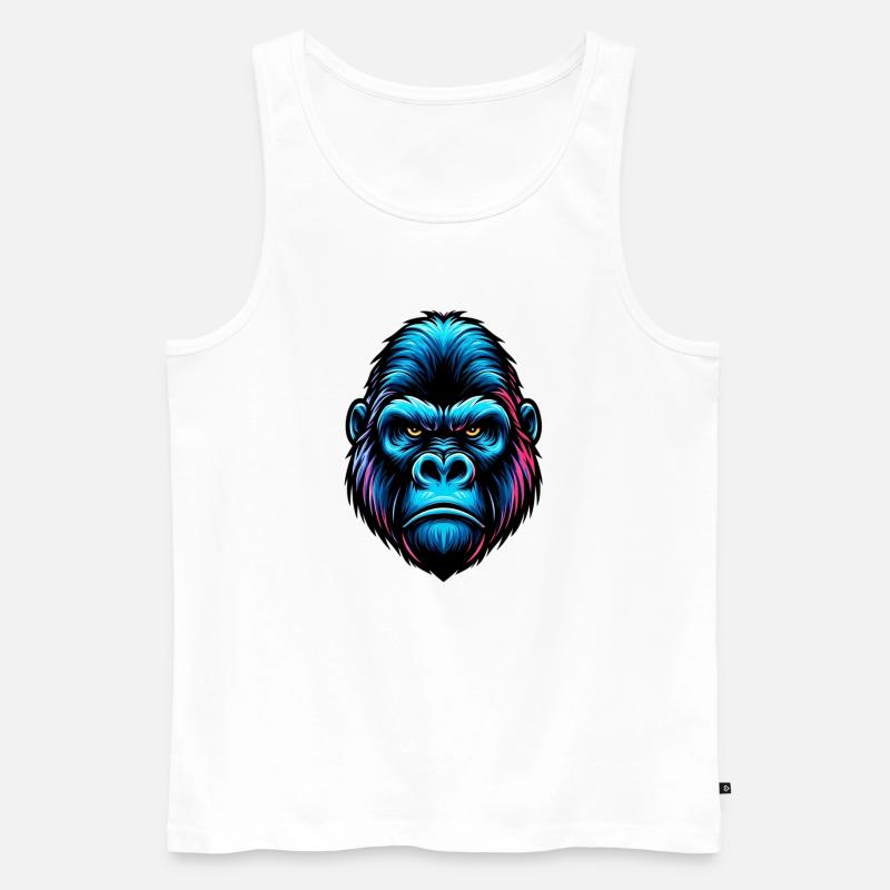 Gorilla - Männer Premium Bio Tank Top - Weiß