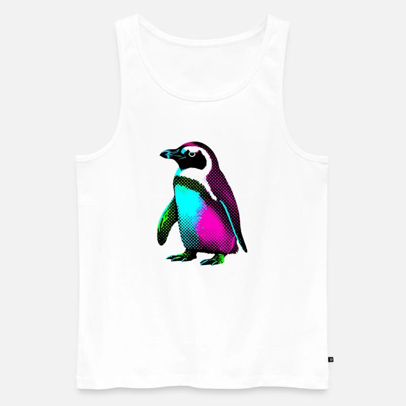 Pinguin - Männer Premium Bio Tank Top - Weiß
