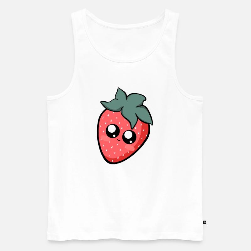 Fruchtige Erdbeere - Männer Premium Bio Tank Top - Weiß