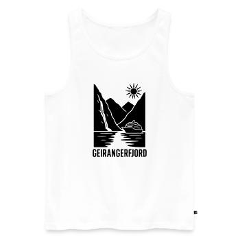 geiranger fjord norwegen - Männer Premium Bio Tank Top - Weiß - Vorne - AI Model Male 178 light (178cm)