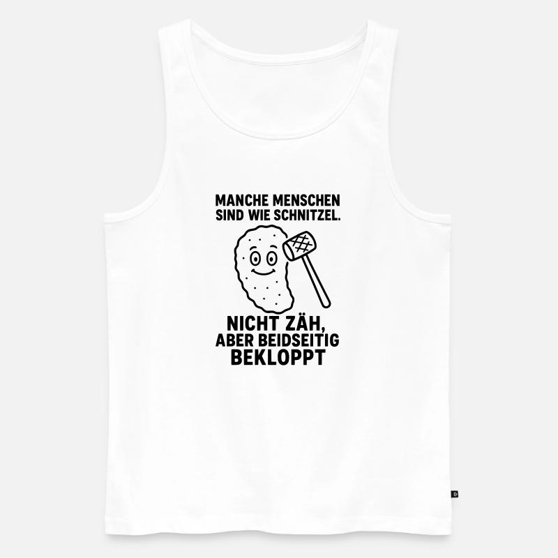 bekloppte menschen schnitzel - Männer Premium Bio Tank Top - Weiß
