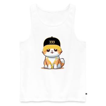 Swag cat - cool cat - Men's Premium Organic Tank Top - white - Front - AI Model Male 178 light (178cm)
