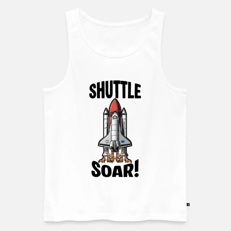 Start des Space Shuttle Soar - Männer Premium Bio Tank Top - Weiß