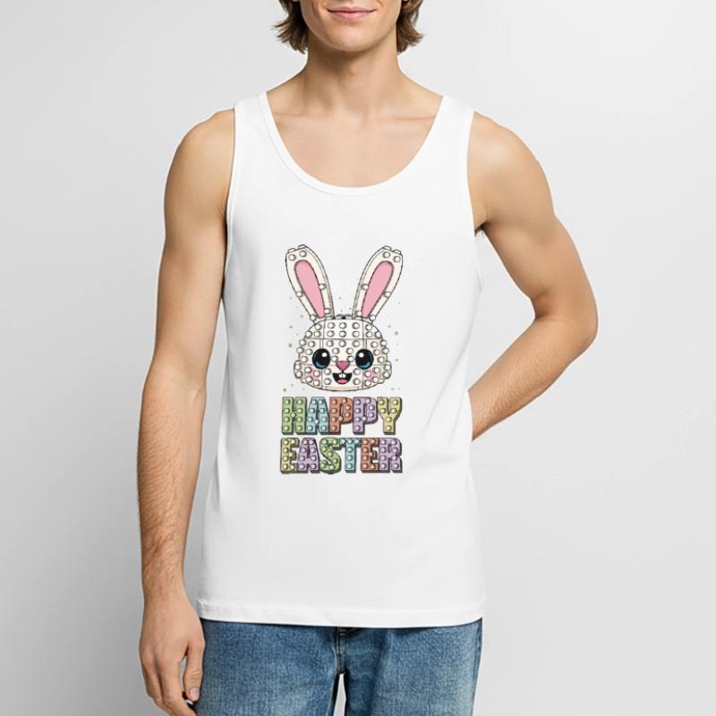 Master Builder Brick Builder Bunny Face Bricks Men's Premium Organic Tank Top