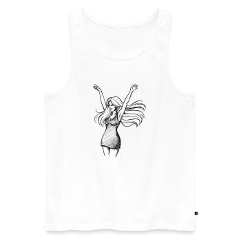 Autonomisation de la femme dansante - Illustration - Débardeur bio Premium Homme - blanc - Devant - AI Model Male 178 light (178cm)