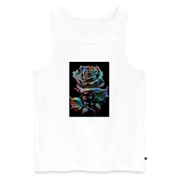 Rainbow Rose Metallic - Men's Premium Organic Tank Top - white - Front - AI Model Male 178 light (178cm)