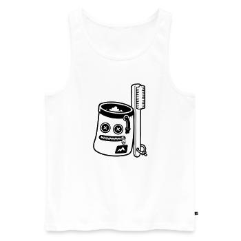 Motif du pinceau à craie en bloc - Débardeur bio Premium Homme - blanc - Devant - Michal (187cm)