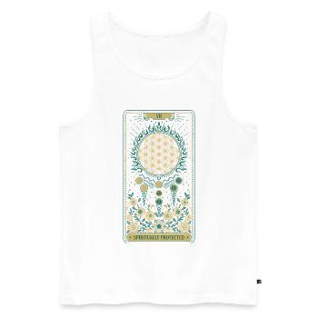 Spirituality Lotus Flower Spiritually Protected - Men's Premium Organic Tank Top - white - Front - Michal (187cm)