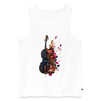 Barocke Blumengeige - Männer Premium Bio Tank Top - Weiß - Vorne - Michal (187cm)