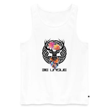 Hibiscus Tropical Spirit Kaleidoscope - Men's Premium Organic Tank Top - white - Front - Michal (187cm)
