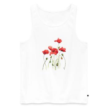 red poppies - Men's Premium Organic Tank Top - white - Front - Michal (187cm)